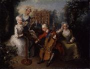 Mercier, Philippe and his sisters Sweden oil painting artist